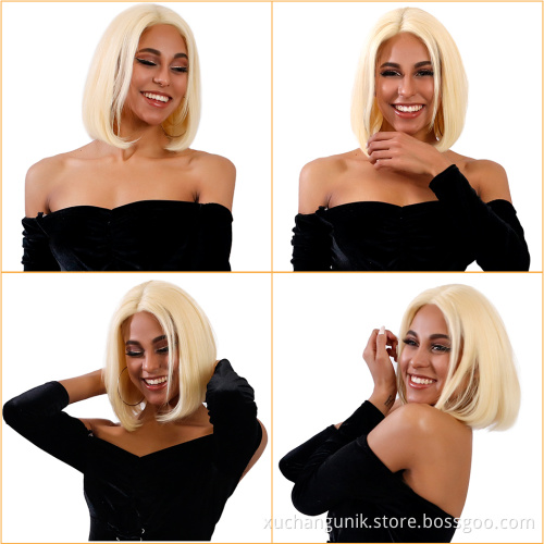 Cheap Selling Colorful Short Bob With Baby Hair 13x4 Transparent Swiss Lace Front Wig 1B 613 Pink Blue Grey Purpler Lace Wig